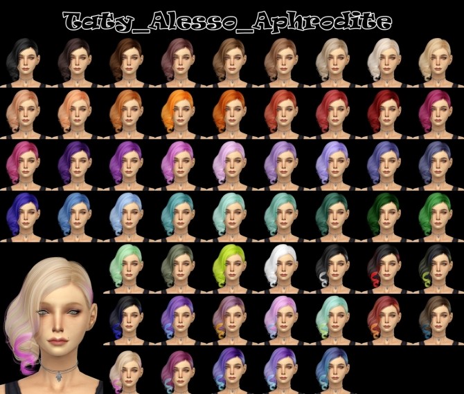 Sims 4 Alessos Aphrodite hair retexture at Taty – Eámanë Palantír