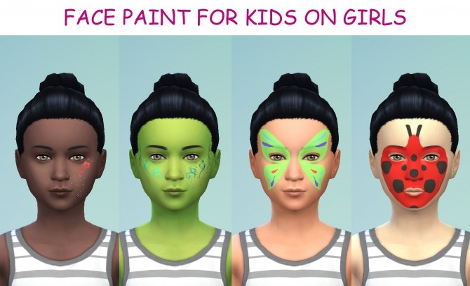 Sims 4 4 New Face Paints for Kids by Simmiller at Mod The Sims
