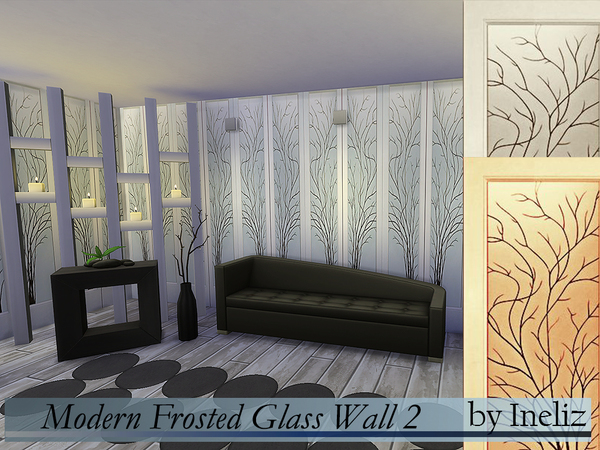 Sims 4 Modern Frosted Glass Wall 2 by Ineliz at TSR