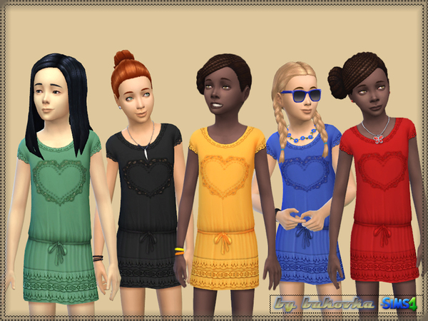 Sims 4 Dress Heart Richelieu by bukovka at TSR