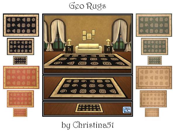 Sims 4 Geo Rug Set by Christina51 at TSR