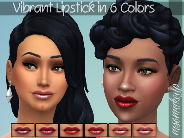 Sims 4 Vibrant Lipstick in 6 Colors by luvjake at TSR