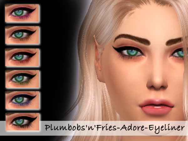 Sims 4 Adore Eyeliner by Plumbobs n Fries at TSR