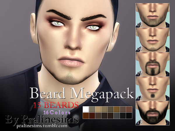 Sims 4 15 Beards Megapack by Pralinesims at TSR