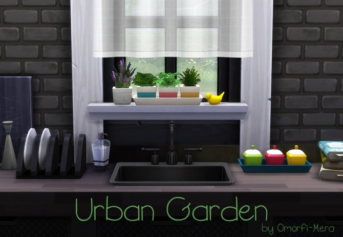 Sims 4 Urban Garden Herb Pots at Omorfi Mera