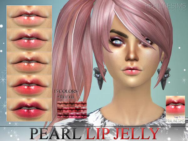 Sims 4 Pearl Lip Jelly N25 + Teeth by Pralinesims at TSR