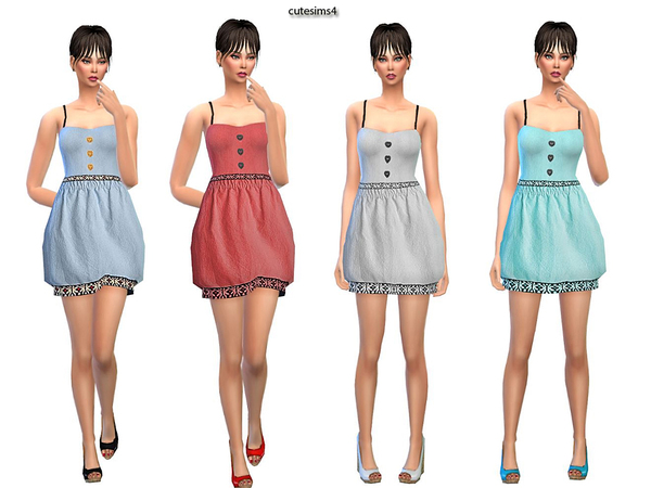 Sims 4 Ballon Heart Minidress Set by sweetsims4 at TSR