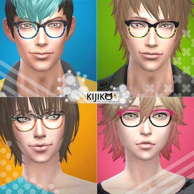 Sims 4 Semi Square Eyeglasses at Kijiko