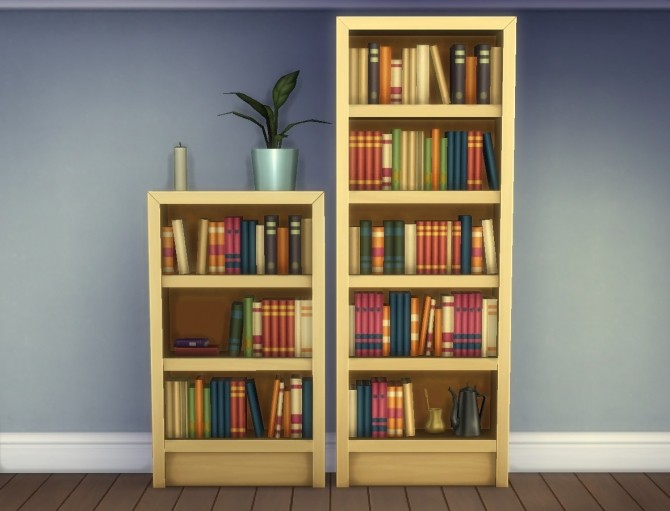 Sims 4 Intellect Single Tile Bookcases by plasticbox at Mod The Sims