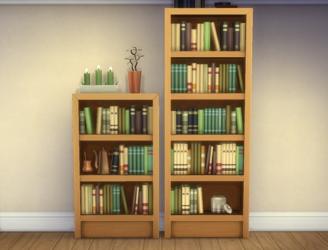 Sims 4 Intellect Single Tile Bookcases by plasticbox at Mod The Sims