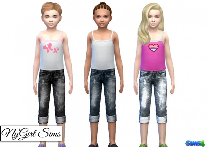 Sims 4 Stitched and Faded Diesel Denim Crop at NyGirl Sims