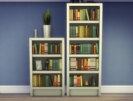 Intellect Single-Tile Bookcases by plasticbox at Mod The Sims » Sims 4 ...