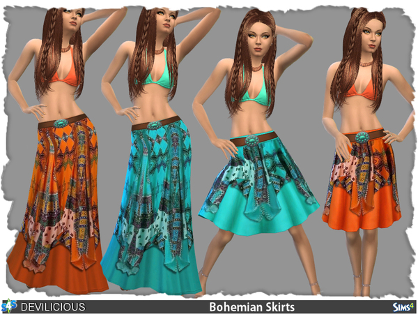 Sims 4 Bohemian Skirts Set by Devilicious at TSR