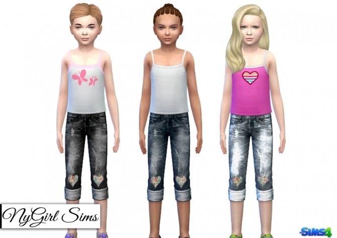 Sims 4 Stitched and Faded Diesel Denim Crop at NyGirl Sims