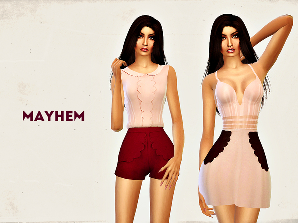 Sims 4 Jumpsuit, Skirt and Crop Top by NataliMayhem at TSR