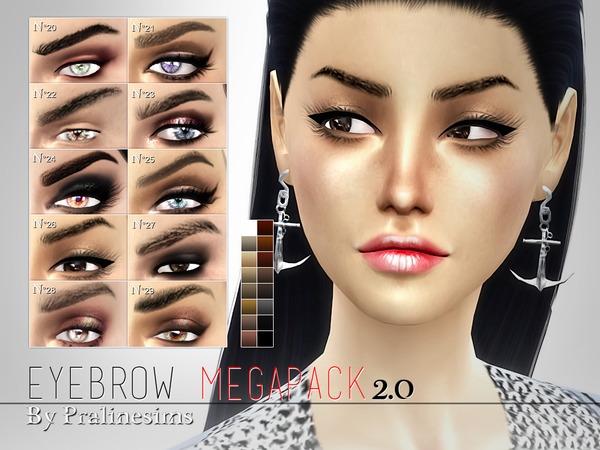Sims 4 Eyebrow Megapack 2.0 by Pralinesims at TSR