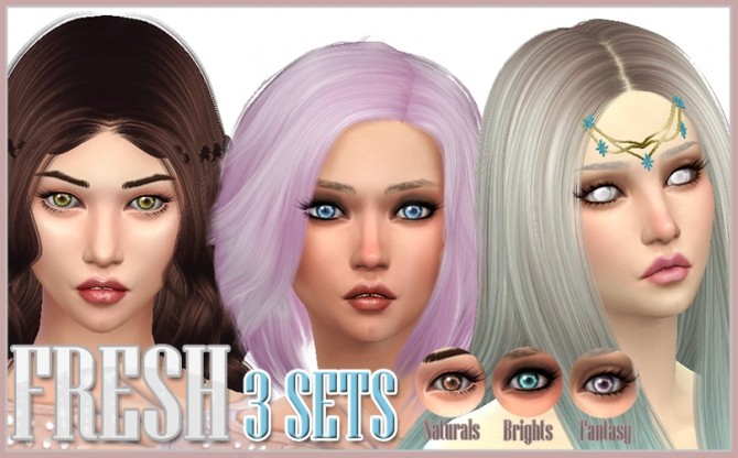 Sims 4 Fresh 3 Sets of Eye Contacts by kellyhb5 at Mod The Sims