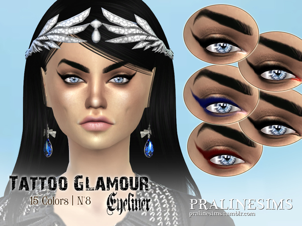 Sims 4 Tattoo Glamour Eyeliner by Pralinesims at TSR