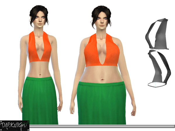 Sims 4 Colorful Open Back Top by DarkNighTt at TSR