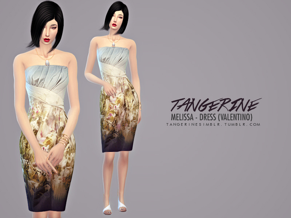 Sims 4 Melissa dress by tangerinesimblr at TSR