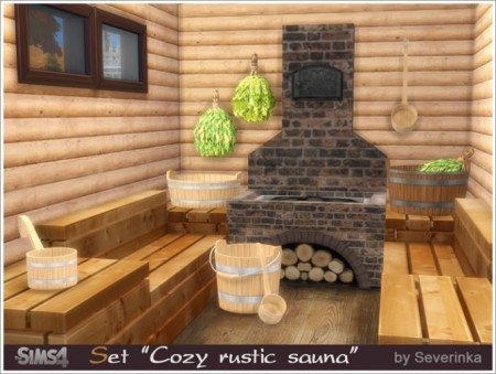Cozy rustic sauna at Sims by Severinka