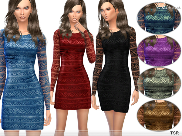 Sims 4 Crochet Dress by Ekinege at TSR