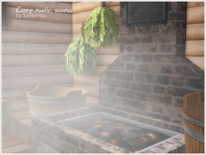 Sims 4 Cozy rustic sauna at Sims by Severinka