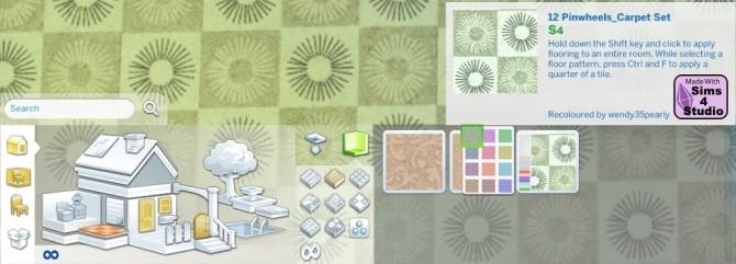 Sims 4 Pinwheel Carpet Design Set by wendy35pearly at Mod The Sims