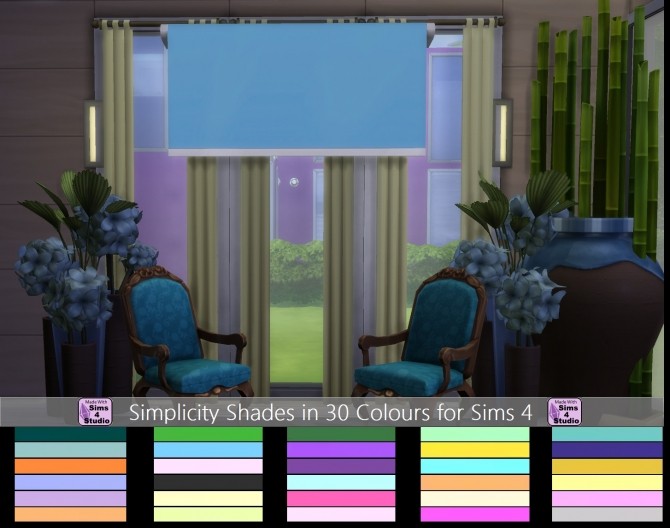 Sims 4 Simplicity Shades in 30 colours by wendy35pearly at Mod The Sims