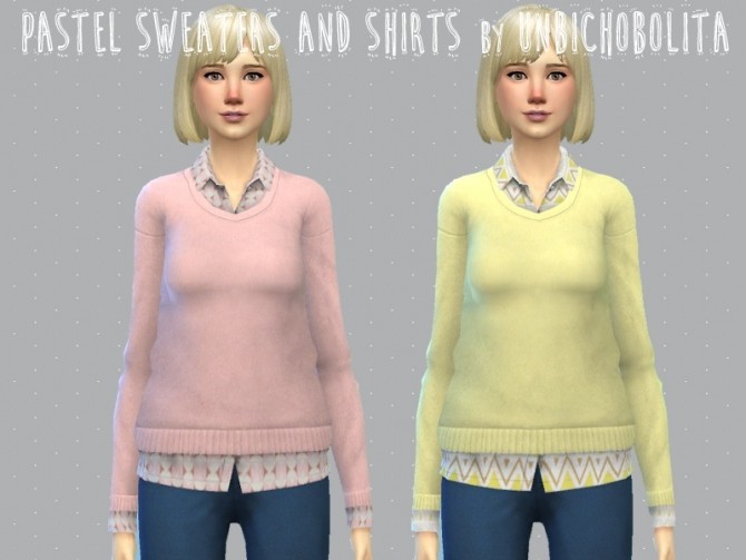 Sims 4 Pastel sweaters and shirts at Un bichobolita