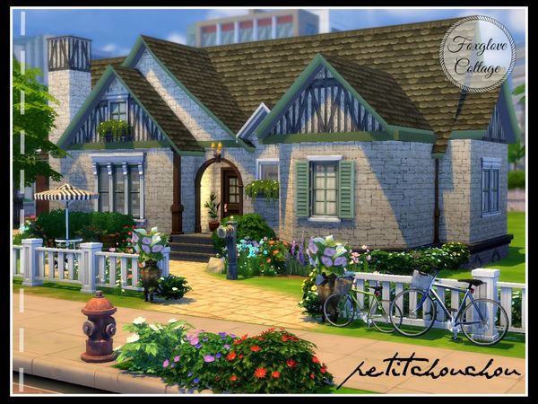 Sims 4 Foxglove Cottage by petitchouchou at TSR