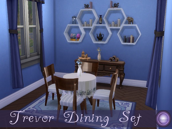 Sims 4 Trevor Dining Room Set by D2Diamond at TSR