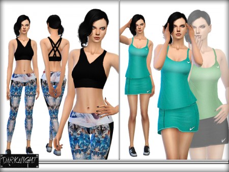 Stretch-Jersey Sport Set by DarkNighTt at TSR » Sims 4 Updates