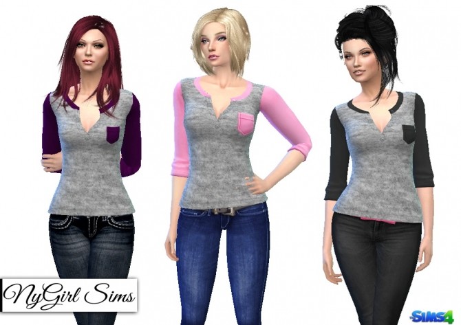 Sims 4 Gray Jersey Knit Pocket at NyGirl Sims