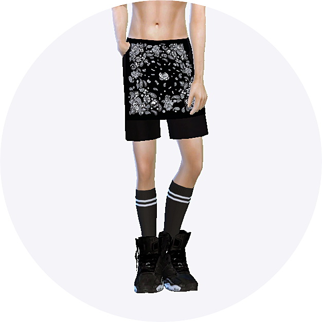 Sims 4 Male bandana shorts at Marigold