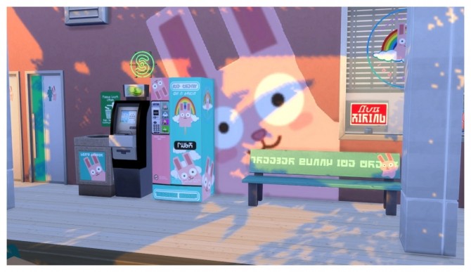 Sims 4 Freezer Bunny Ice Cream Stand V2.0 Retail Build at SimDoughnut