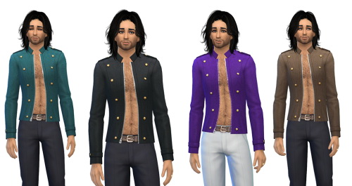 Sims 4 Male Military Jacket Bare Chest at Julietoon – Julie J