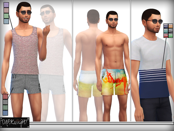 Sims 4 SET 03 Hot Summer Male Set by DarkNighTt at TSR