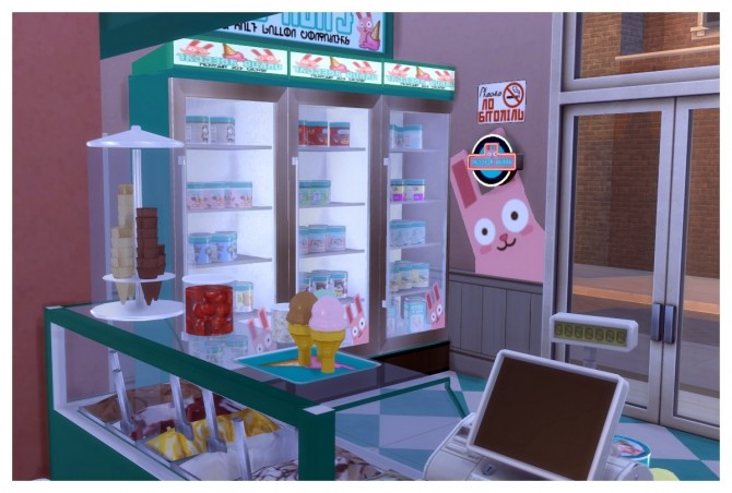 Sims 4 Freezer Bunny Ice Cream Stand V2.0 Retail Build at SimDoughnut