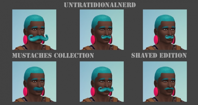 Mustaches Collection Shaved Edition at Untraditional NERD » Sims 4 Updates