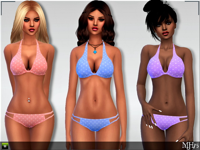 Sims 4 Polka Heart Bikini by Margie at Sims Addictions