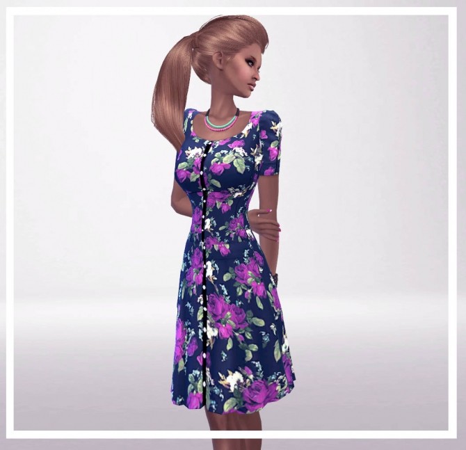 Sims 4 Floral Dresses 3 colors (Top Bottom) by ZeneZis at Mod The Sims