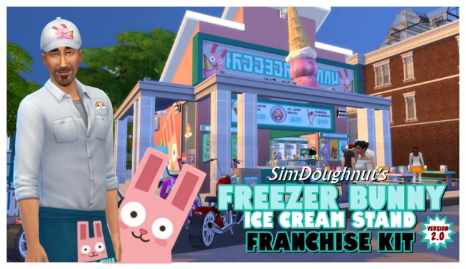 The Freezer Bunny Ice Cream Stand Franchise Kit V20 At Simdoughnut Sims 4 Updates