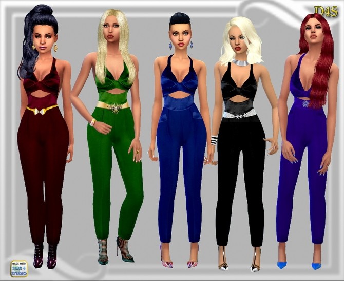 Sims 4 Weekend Jumpsuit Set of 5 at Dreaming 4 Sims