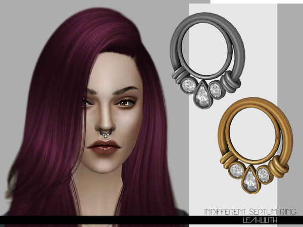 Sims 4 Indifferent Septum Ring by LeahLilith at TSR