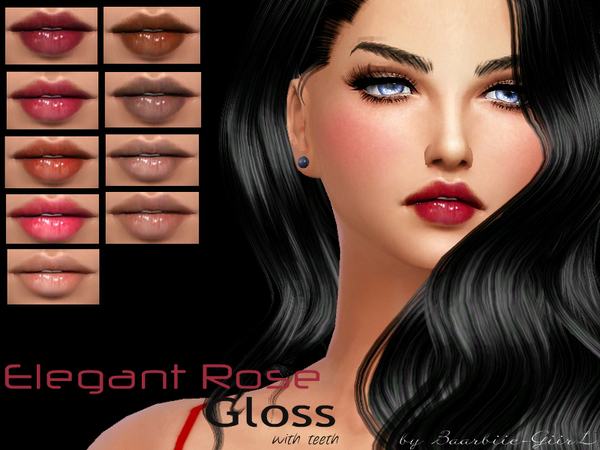 Sims 4 Elegant Rose Gloss with teeth by Baarbiie GiirL at TSR