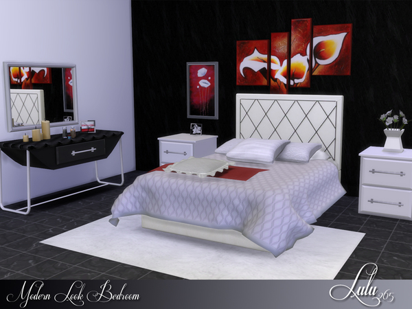 Sims 4 Modern Look Bedroom by Lulu265 at TSR