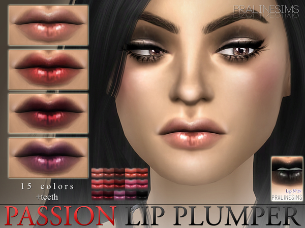 Sims 4 Passion Lip Plumper N29 + Teeth by Pralinesims at TSR