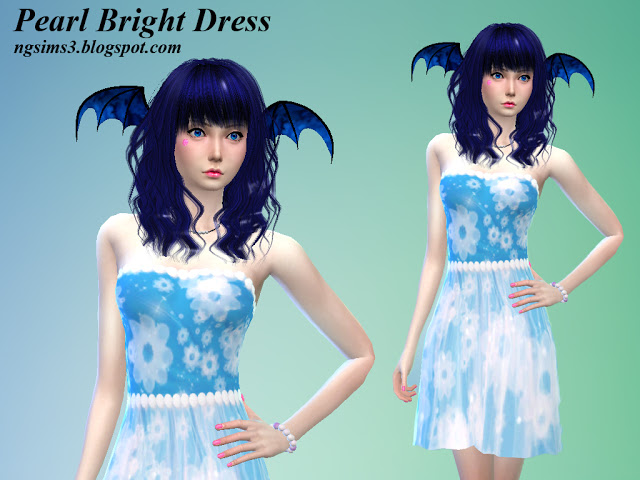 Sims 4 Pearl Bright Dress at NG Sims3