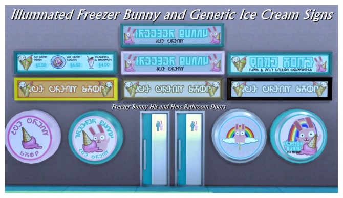 Sims 4 The Freezer Bunny Ice Cream Stand Franchise Kit V2.0 at SimDoughnut